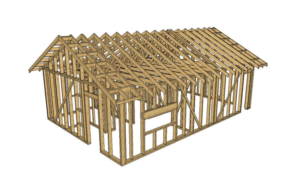 Structure chalet ossature bois 50 m² (1)